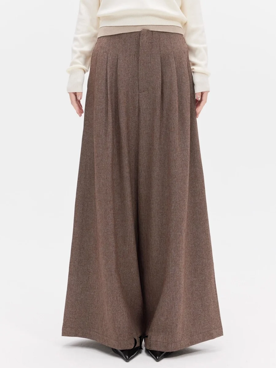 

Брюки Ayemorrey Chestnut Warm Sun 25: Новые осенне-зимние универсальные широкие брюки с высокой талией, прямого кроя, для женщин