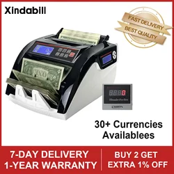 Fake Money Detector Banknote Bill Counter 5800D UVMG Multi Currency Counting Machine LCD Display