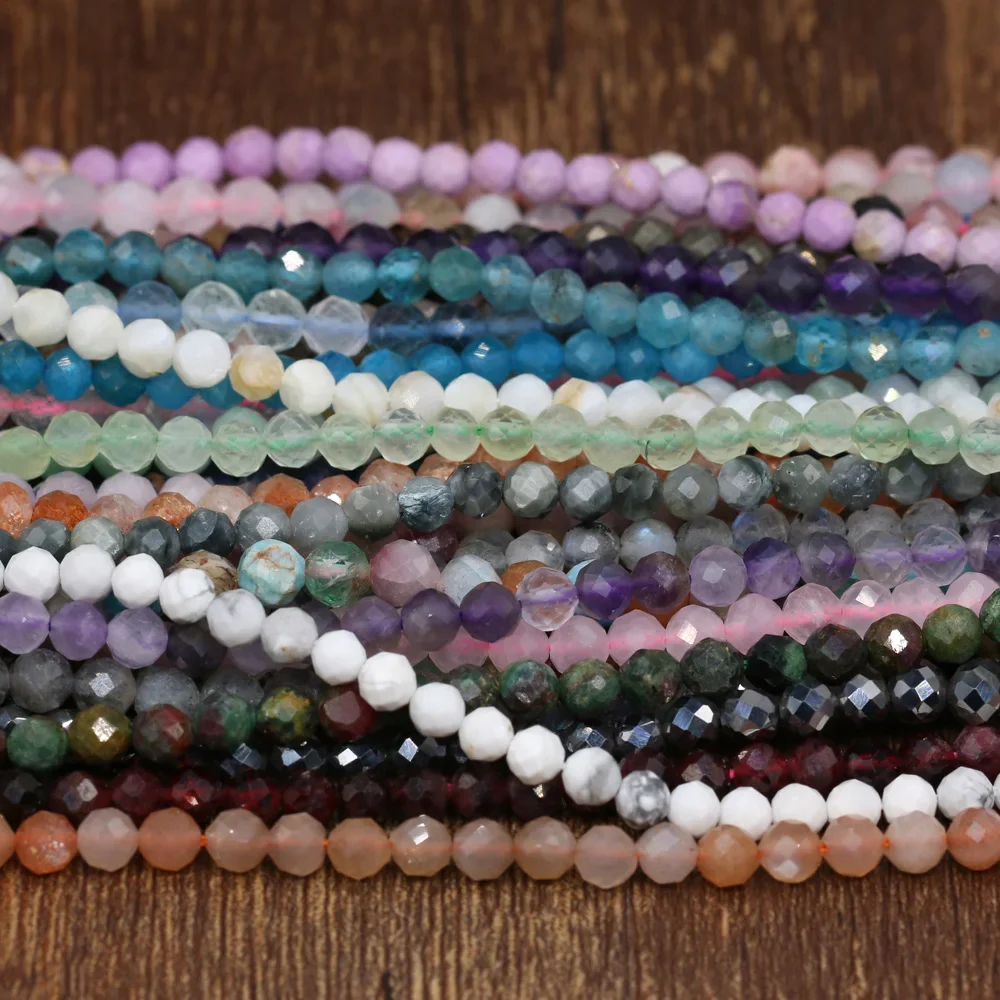Natural Stone Bead Faceted Beads Garnet/Lapis Lazuli/Tanzanite/Charoite Beads For Jewelry Making DIY Necklace Earrings Accessory
