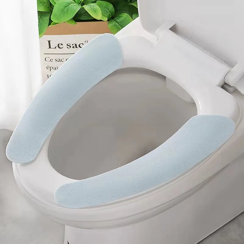 1 paio portatile riutilizzabile caldo peluche sedile wc riempimento lavabile tappetino da bagno coprisedile salute appiccicoso Pad forniture domestiche