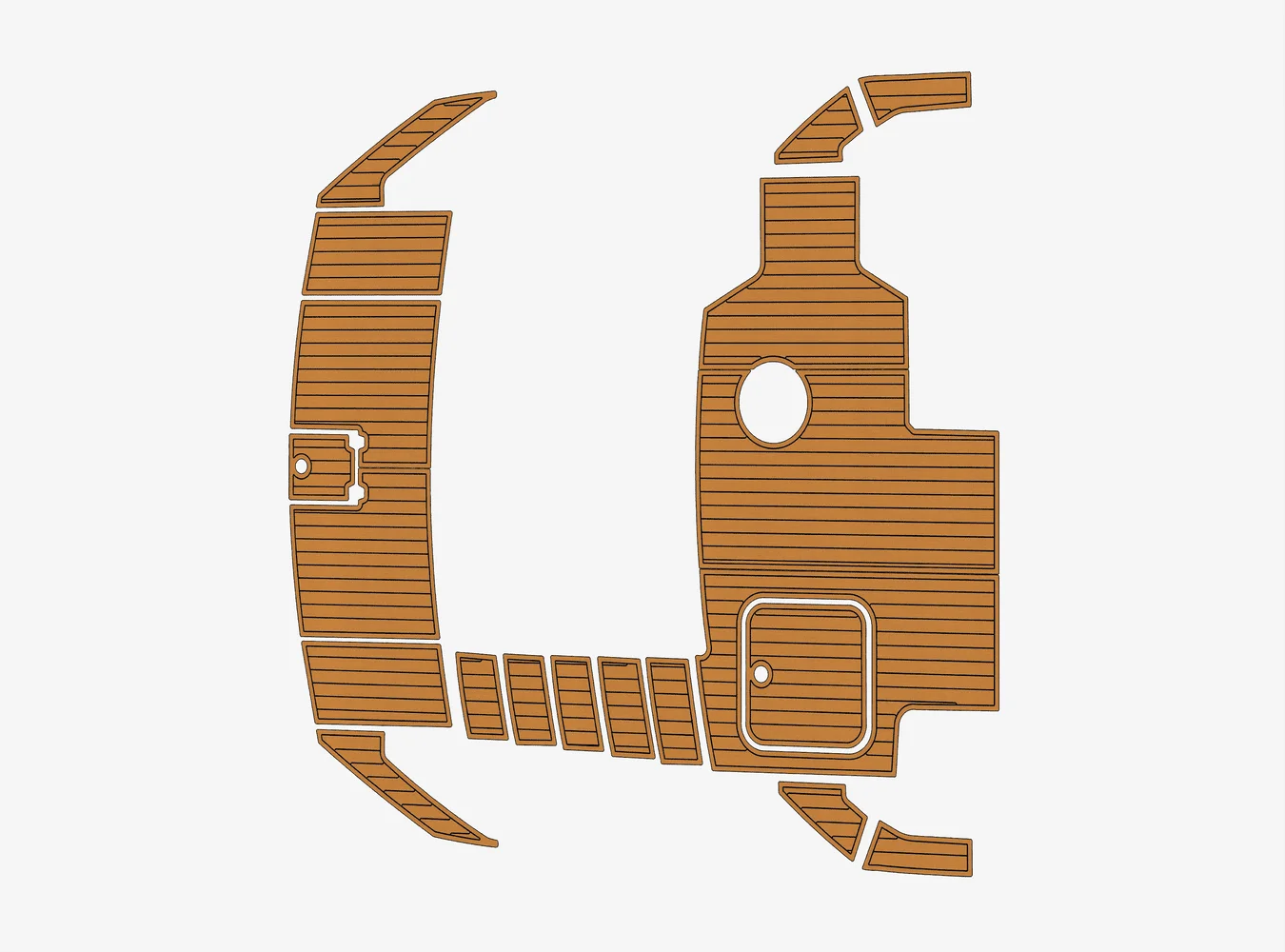 

2014-2017 Regal 53 Sport Coupe 1/4 дюйма, 6 мм, пена EVA, Нескользящий морской коврик из тикового дерева из ПВХ, ковер цвета морской волны, морской пол