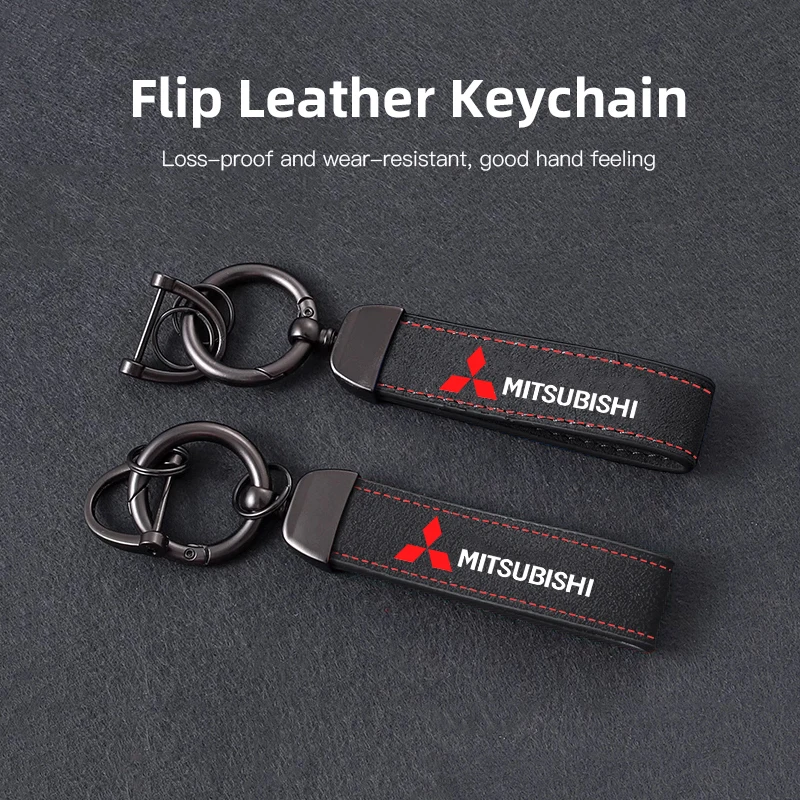 Car Keychain Suede Leather Car Keyrings Auto Accessories For Mitsubishi Eclipse Lancer Outlander Pajero ASX Colt Space Triton Ex