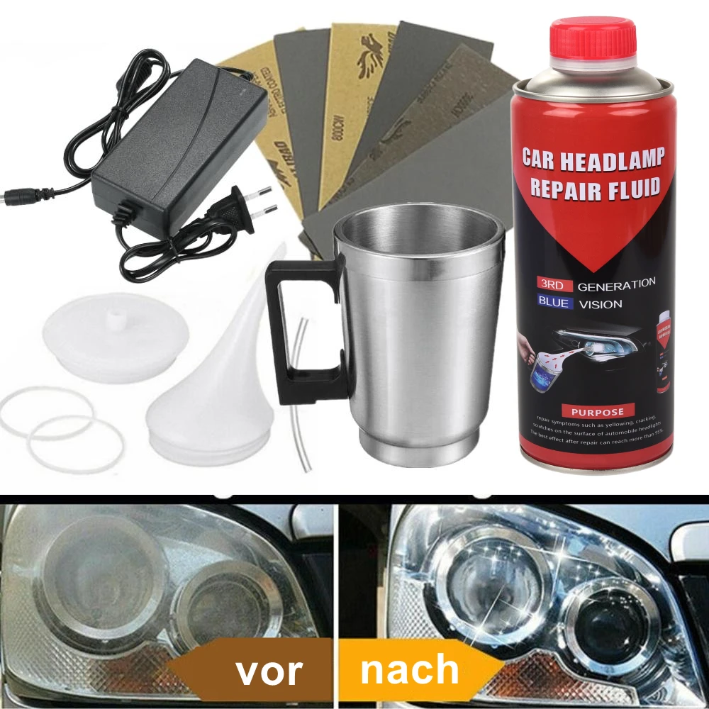 

800ml Liquid Polymer Headlight Revitalizer Restoration Kit Clean Car Headlights Vaporizer Polymer Steam For Headlight