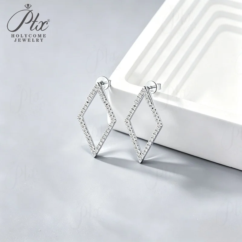 Ohrstecker mit Volldiamanten aus Moissanit, runder Schliff, 925er Sterlingsilber, 18 Karat vergoldet, für den täglichen Gebrauch, Charms, edler Schmuck, Geschenke – Detail 6