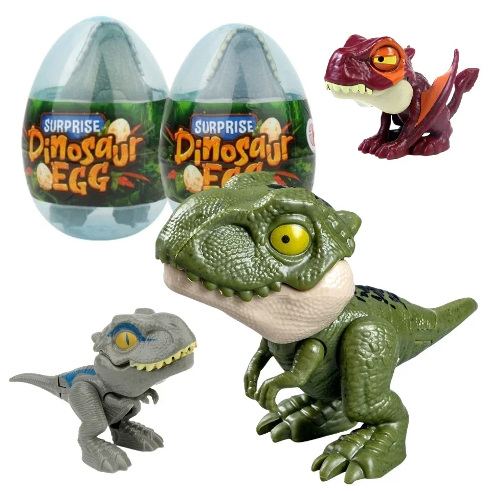 Children Jurassic Finger Biting Dinosaur Egg Toys for Boys Tyrannosaurus Pterosaur Tricky Interactive Animal Dino Model Toy Gift