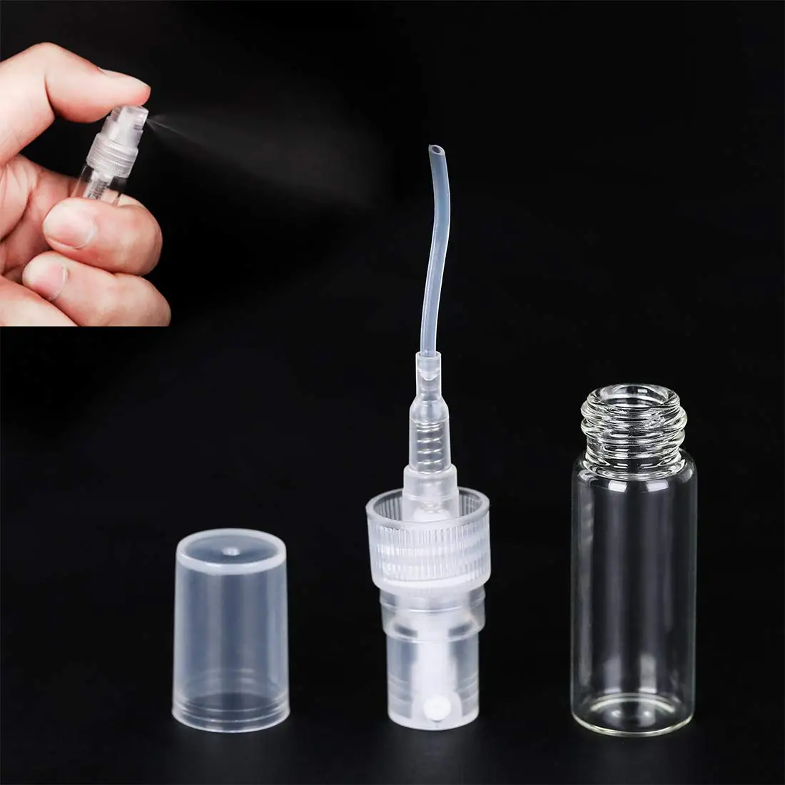 5 Stück 2 ml – 10 ml Mini nachfüllbare Probe Parfüm Glasflasche Reise leere Spray Zerstäuber Flaschen Kosmetikverpackungsbehälter