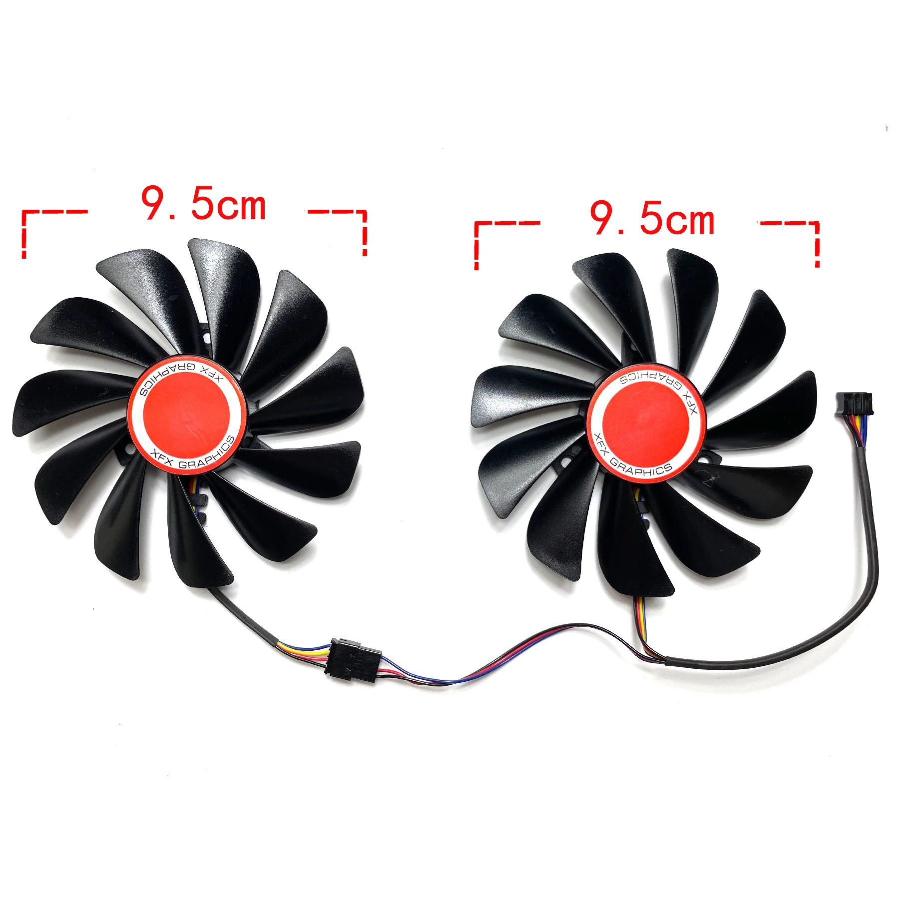 New For XFX Radeon RX580 588 590 GME 8GB Black Wolf black wolf version Graphics Card Replacement Fan CF1010U12S