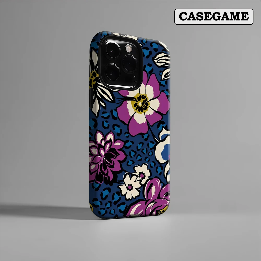 الأزهار ليوبارد IPhone17 يجب أن يكون لديهم جراب هاتف آيفون 17 16 15 14 13 12 برو ماكس زائد طبقة مزدوجة الغطاء الخلفي INS