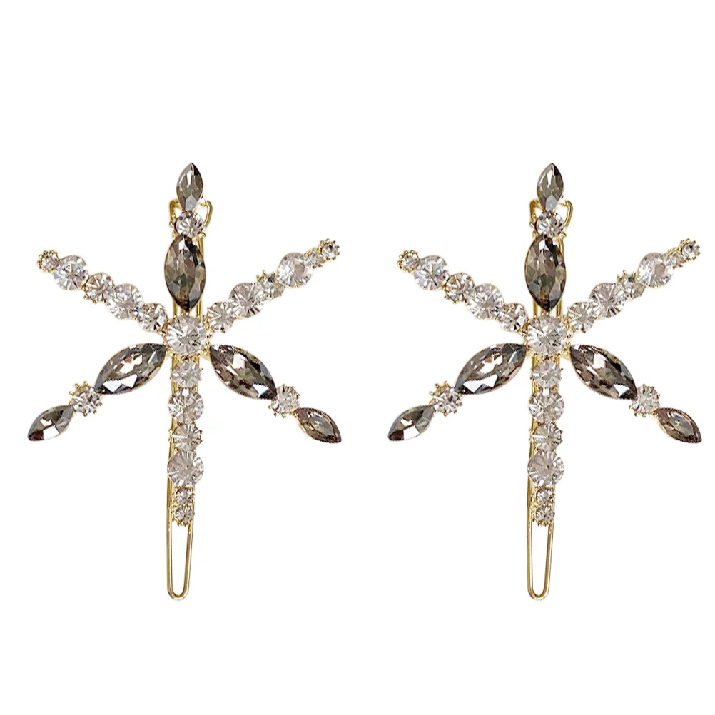 

2Pcs Snowflake Hairpins Alloy Rhinestone Crystal Hair Clips Elegant Hair Barrettes Xmas Decor Fashion Hairpins