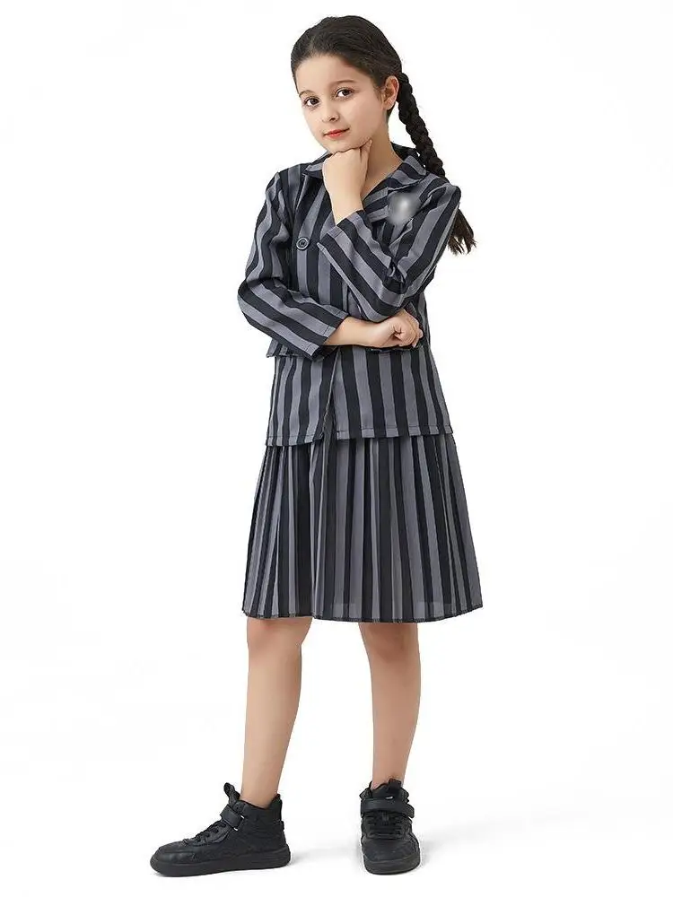 

Wednesday Black Dress Halloween Cosplay Costume Women's Fashion Stage Performance Traditional Chinese Clothing