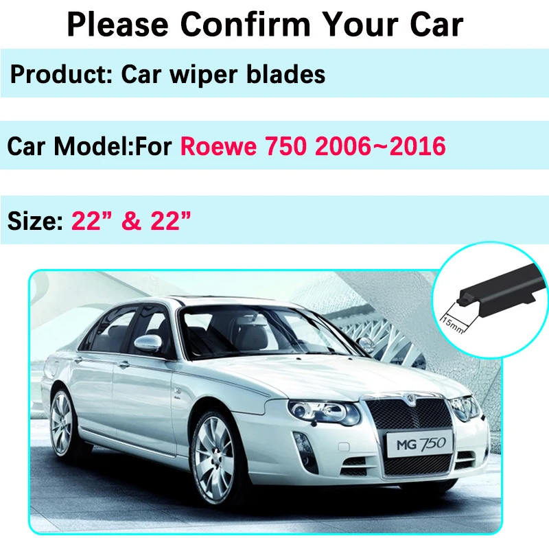 Akcesoria do MG Roewe 750 2006 ~ 2016 2015 2014 2013 2012 Obcinacz piór wycieraczek samochodowych Bez kości Bezramowa szyba przednia Guma