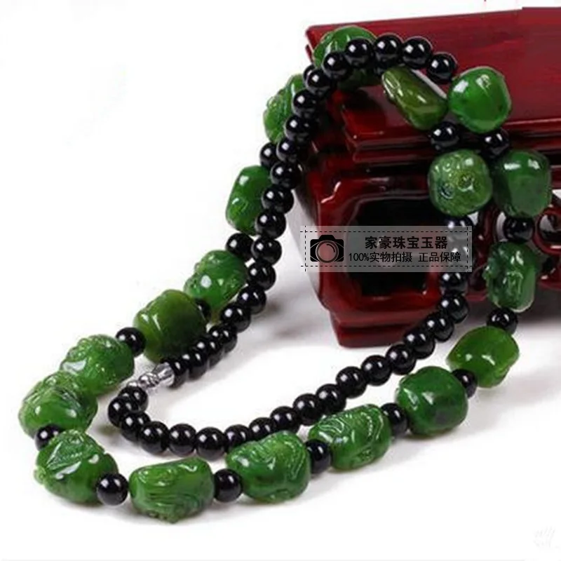 

Hetian Jade восемнадцать учеников Будды ожерелье властителя Мужской шнурок
