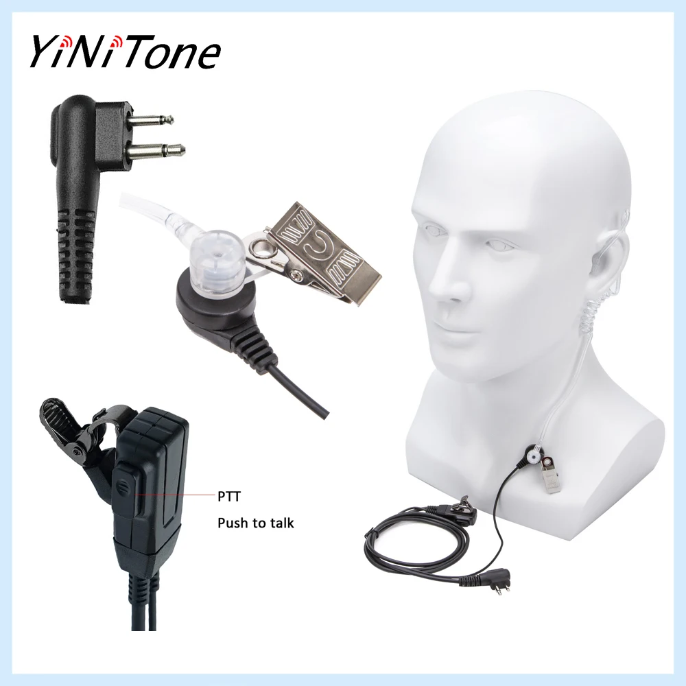

Акустическая трубка-наушник для Motorola GP300 GP88 CP200 CP200D CP185 CLS1410 CLS1110 BPR40 DTR410 - 2-контактная скрытая гарнитура с микрофоном для No