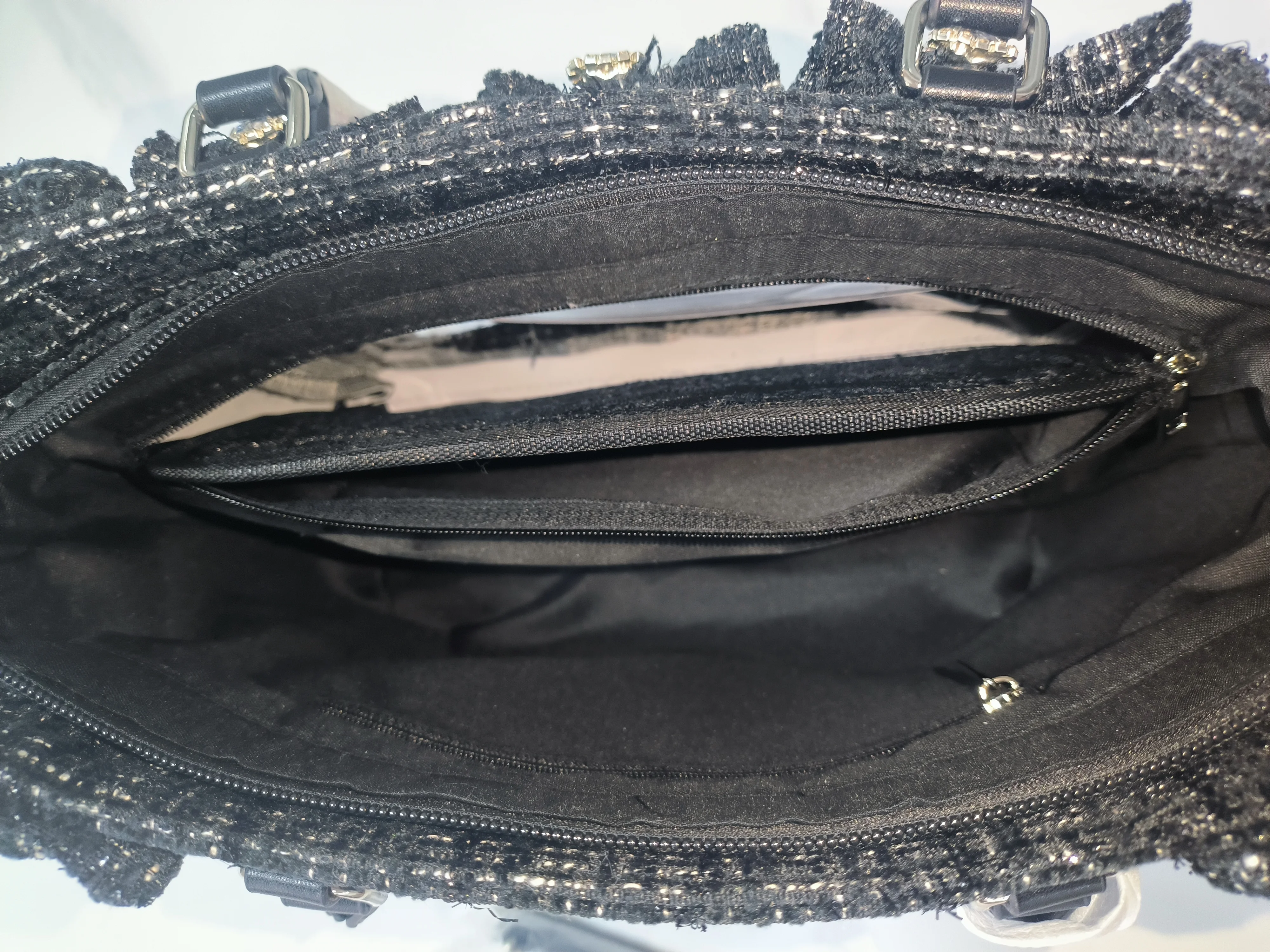 Y2k Ita-Tasche für Mädchen mit großem Fassungsvermögen, Rüschen-Schleifen-Dekor, Preppy-Style-Handtasche, JK-Uniform-Tasche, japanische transparente Tasche mit Taschen – Detail 8