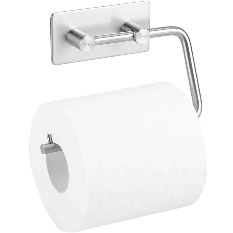 Self Adhesive Toilet Paper Holder Stainless Steel Tissue Paper Roll Towel Holder SUS304 Stainless Steel Rustproof Brushed Finish