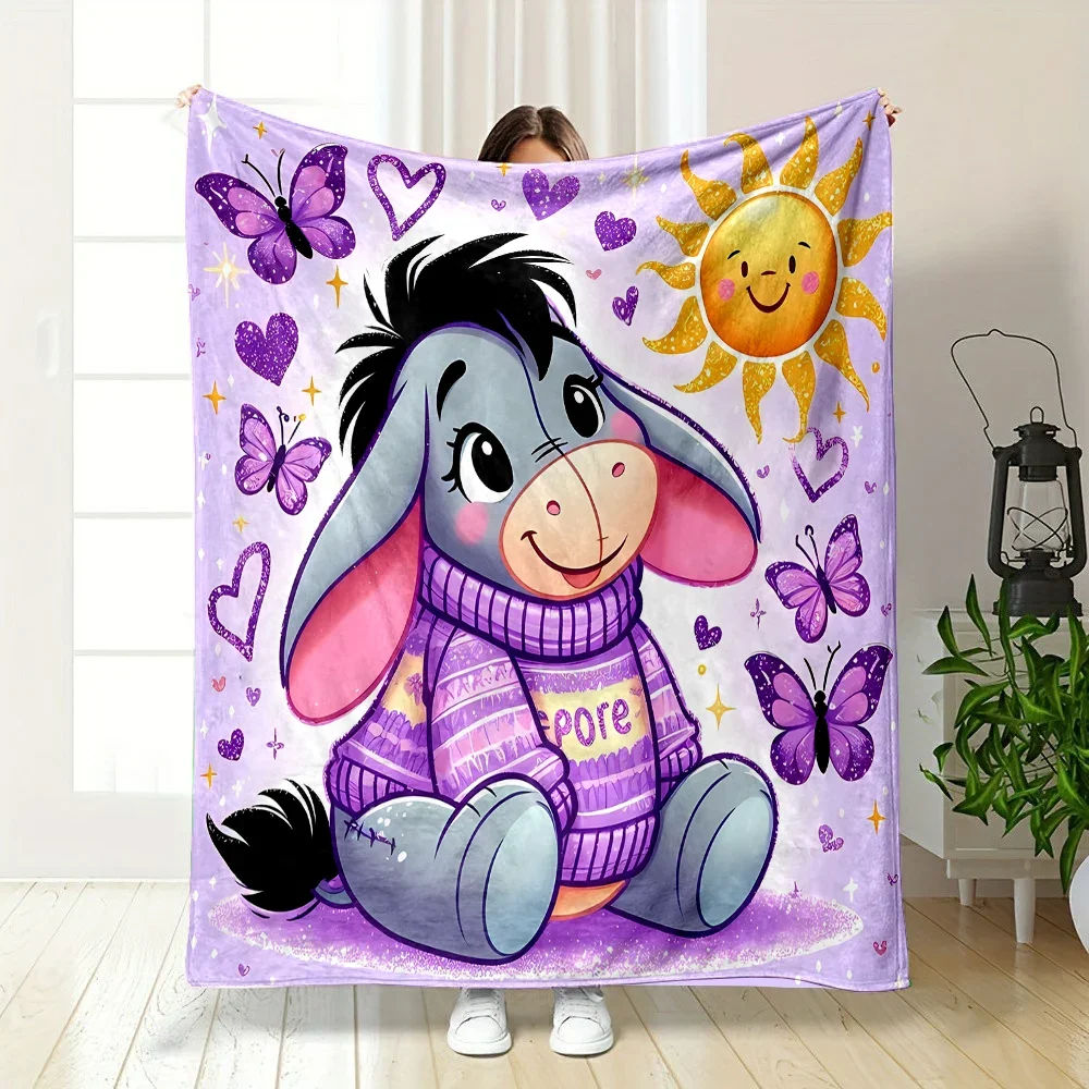 Disney Pooh Bear Eeyore Blanket Warm Soft Fluffy Kids and Adult Sofa Bed Throw Blanket Outdoor Travel Camping Sheet Plaid