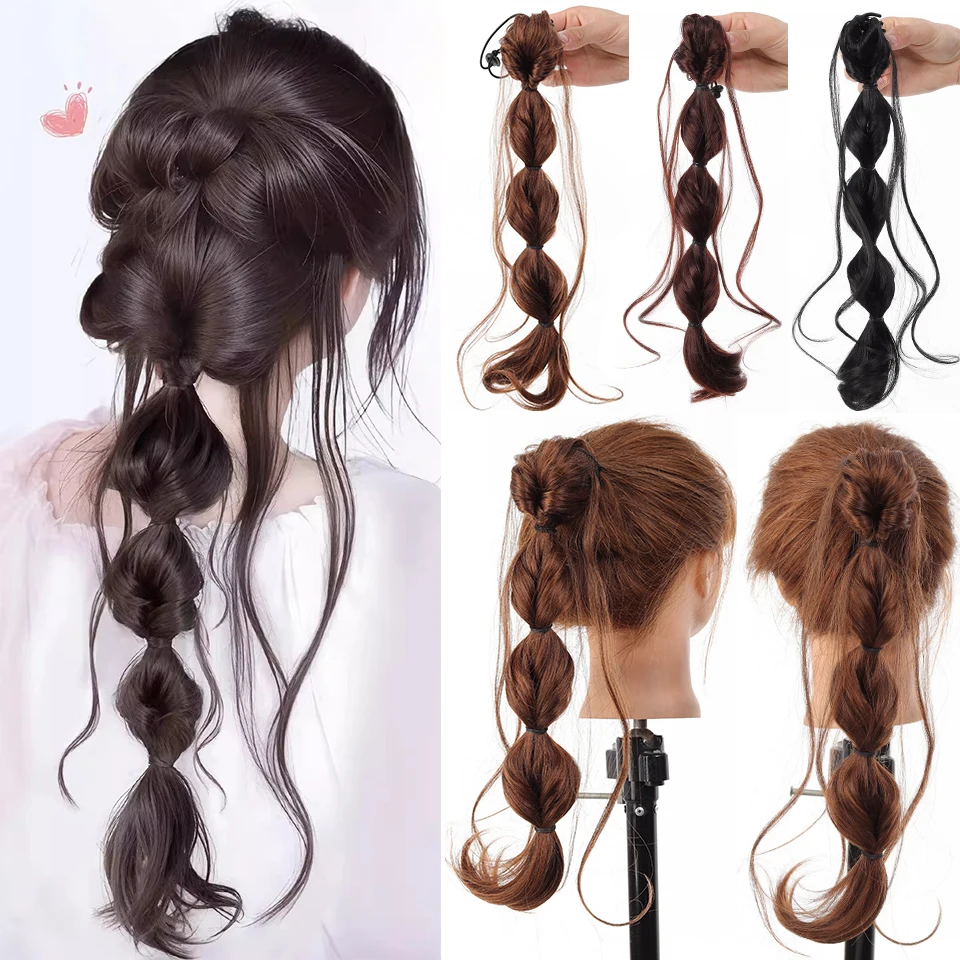 Claw Clip Fluffy Bubble Braid Ponytail Synthetic Hair Fashion Hair Accessories for Women Daily Party Halloween And Christmas Use