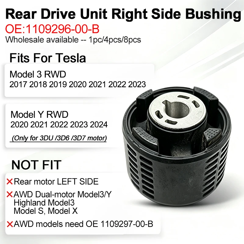 Rear Right Drive Unit Bushing 1109296-00-B For Tesla Model 3 Model Y RWD 2017-2023 Replacement Motor Vibration Damper 1109296