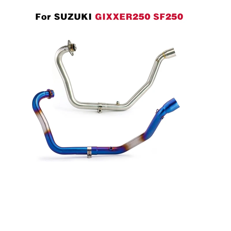 Slip On For SUZUKI GIXXER 250 GIXXER250 SF250 Motorcycle Exhaust Escape Modified Motorcross Front Tube Middle Link Pipe