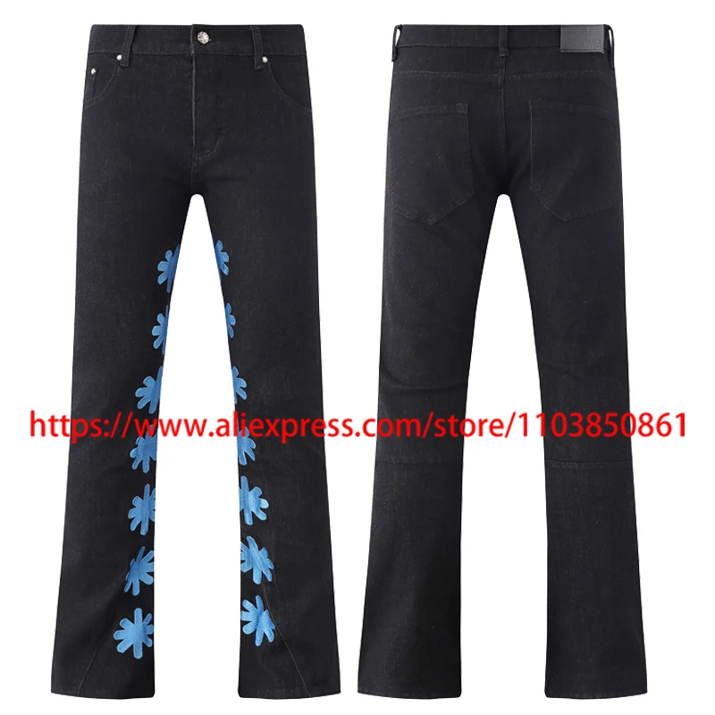 

American Trend LOSTSHDWS JEANS Retro Casual High-quality Embroidered Pattern Lost Shdws Slim-fit Jeans Micro-flared Pants