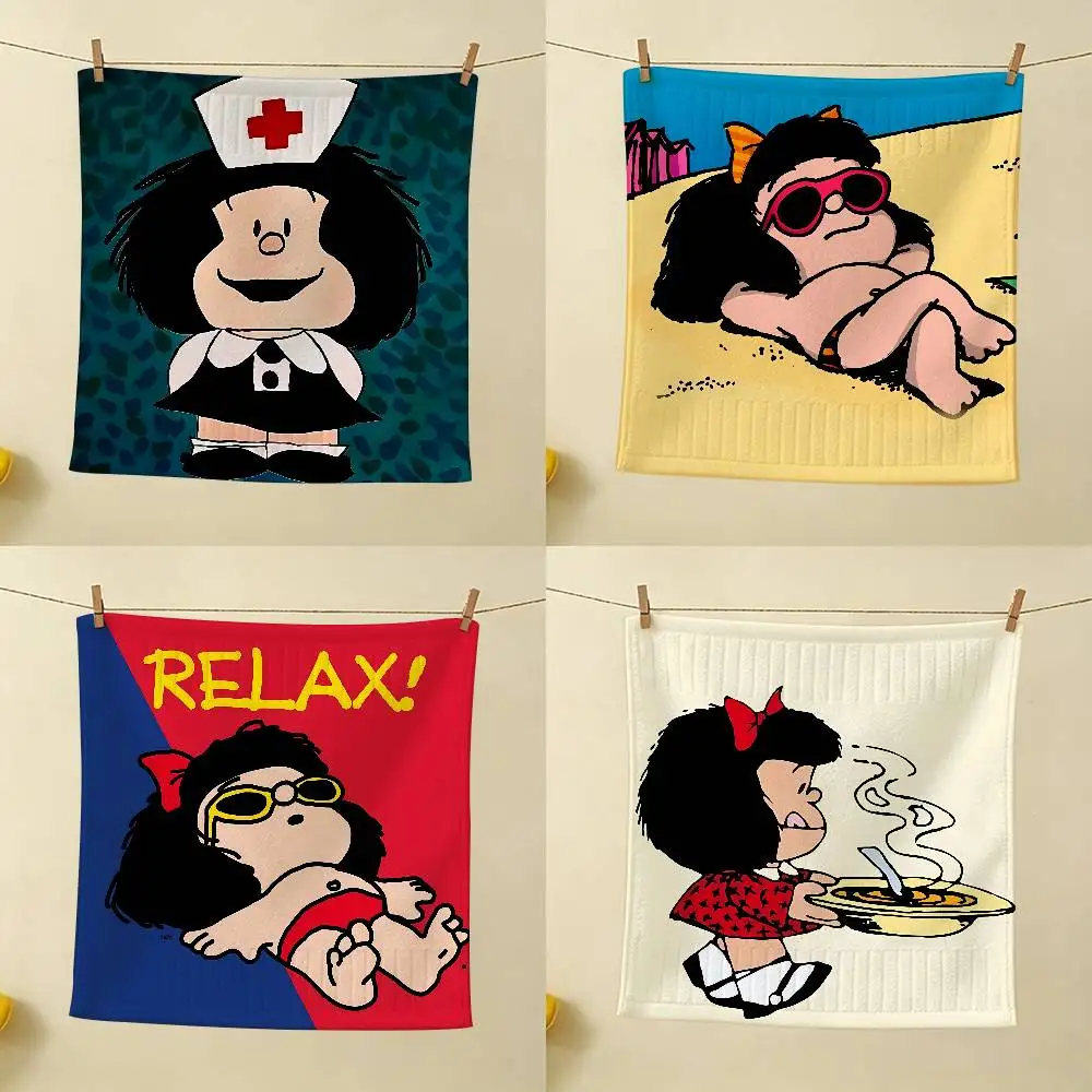 Cartoon M-Mafaldas Kitchen Hand Towel Soft Absorbent Bathroom Hanging Towel Cartoon Kids Wipe Handkerchief