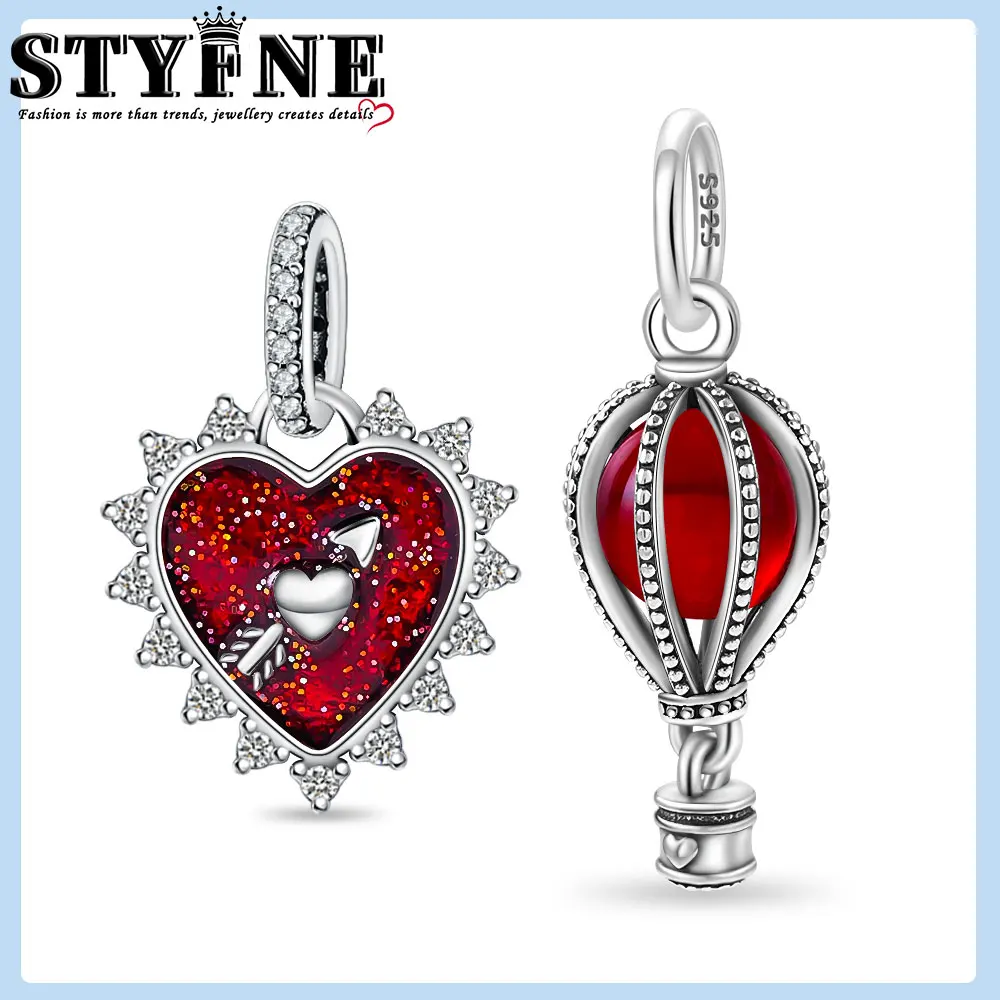 

Colorful Pendant 925 Silver Puzzle Piece Red Heart Charm fit Original DlY Bracelet Necklaces Jewelry Gift For Girl