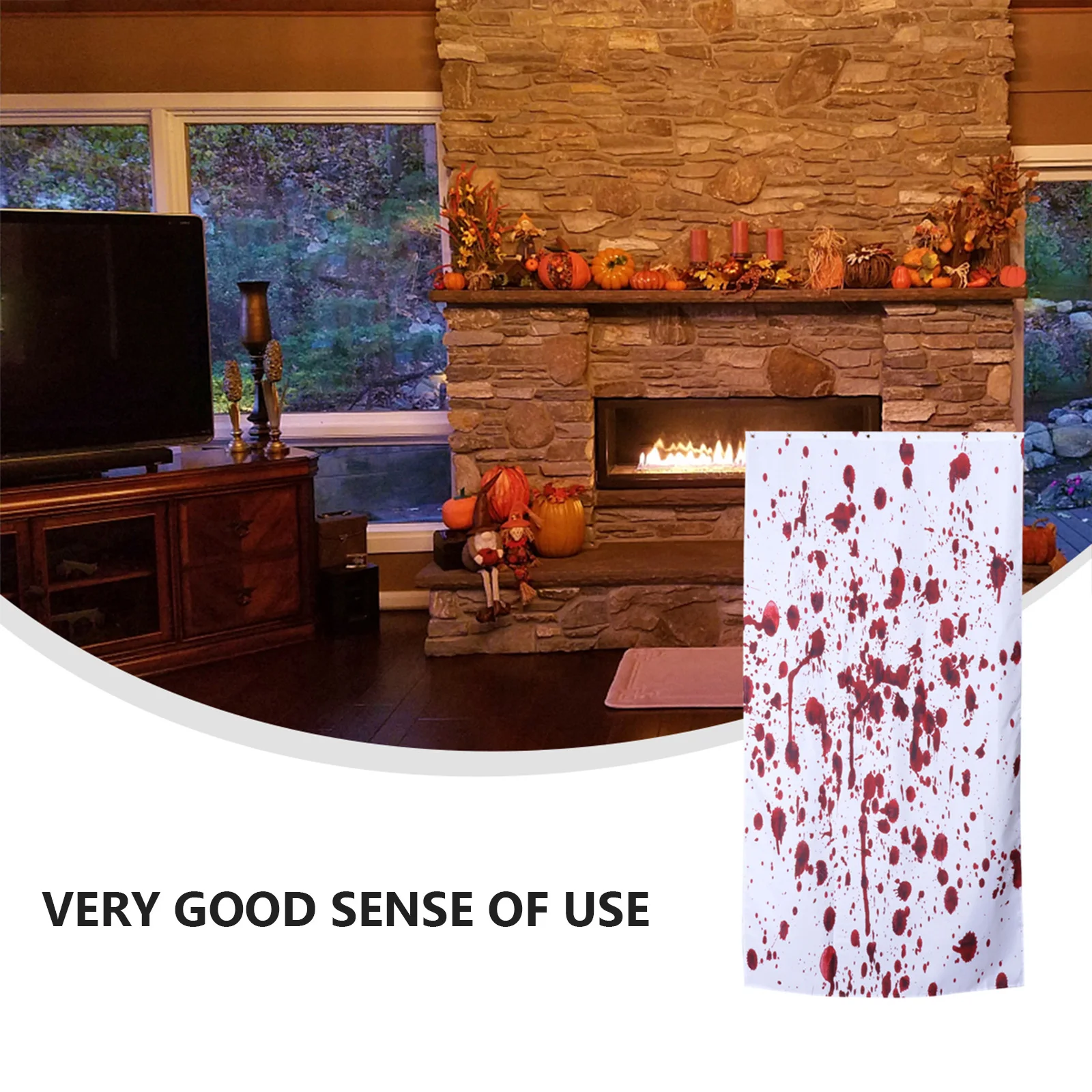 

Waterproof Shower Bath Decorative Pvc Bathing For Bathroom Halloween Style Printing Waterproof Bath Curtain Easy Clean