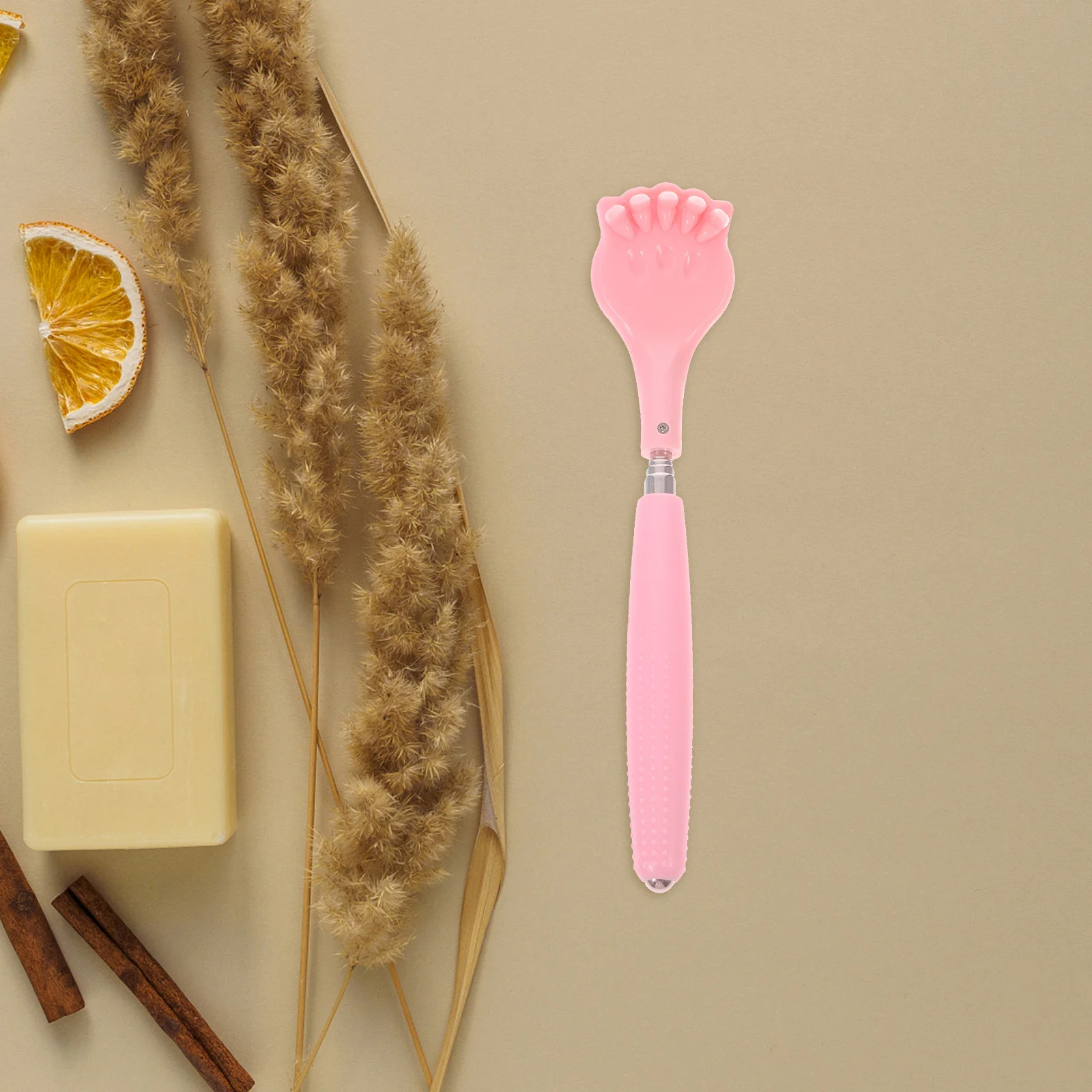 2 個拡張可能なバックマッサージャーブルーピンク調節可能な爪スクラッチャーストレスリリーフボディスクラッチツール柔軟なバックスクラッチャー