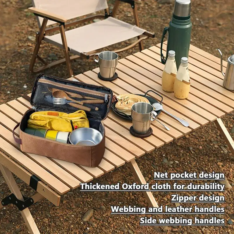 

Органайзер для походной утвари, портативная сумка для кухонной посуды для кемпинга, водонепроницаемый органайзер для кухонных принадлежностей, инструментов для барбекю, пешего туризма
