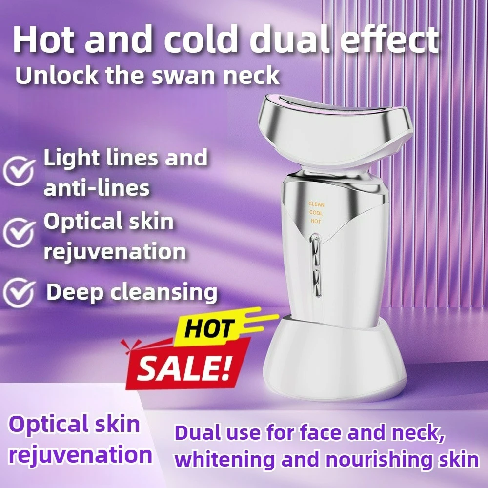 جهاز محمول في المنزل للوجه 3 في 1 مدلك علاج بارد ساخن لشد الجلد ومضاد للتجاعيد ورفع وإضاءة LED للعناية بالبشرة #2