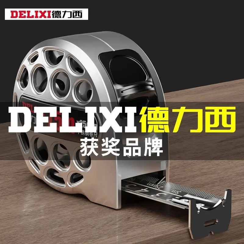Imagem -04 - Delixi-fita Métrica de Aço Oca Anti-queda Resistente ao Desgaste Travamento Automático Régua Espessada Fita Métrica Digital