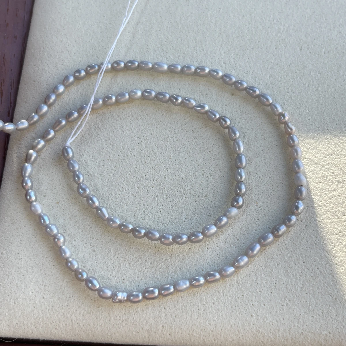 

3-4mm AA Natural Freshwater Pearl Gray Rice Beads Charms for DIY Women Men Bracelet Necklace Jewelry Making Supplies Accessories