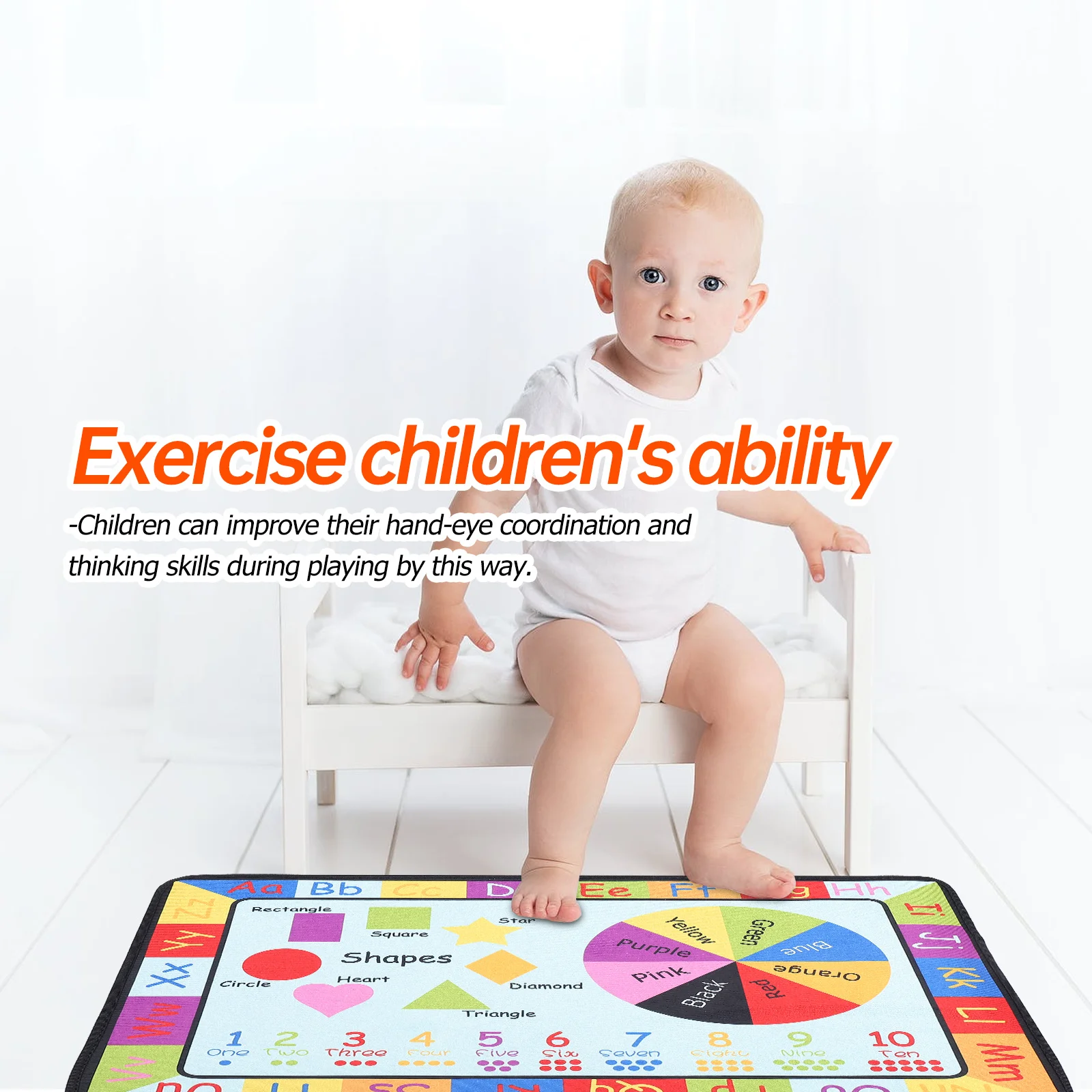 

Thick Cartoon Early Education Carpet Children's Cognitive Interactive Exercise Rug Hand Eye Coordination Brain Development