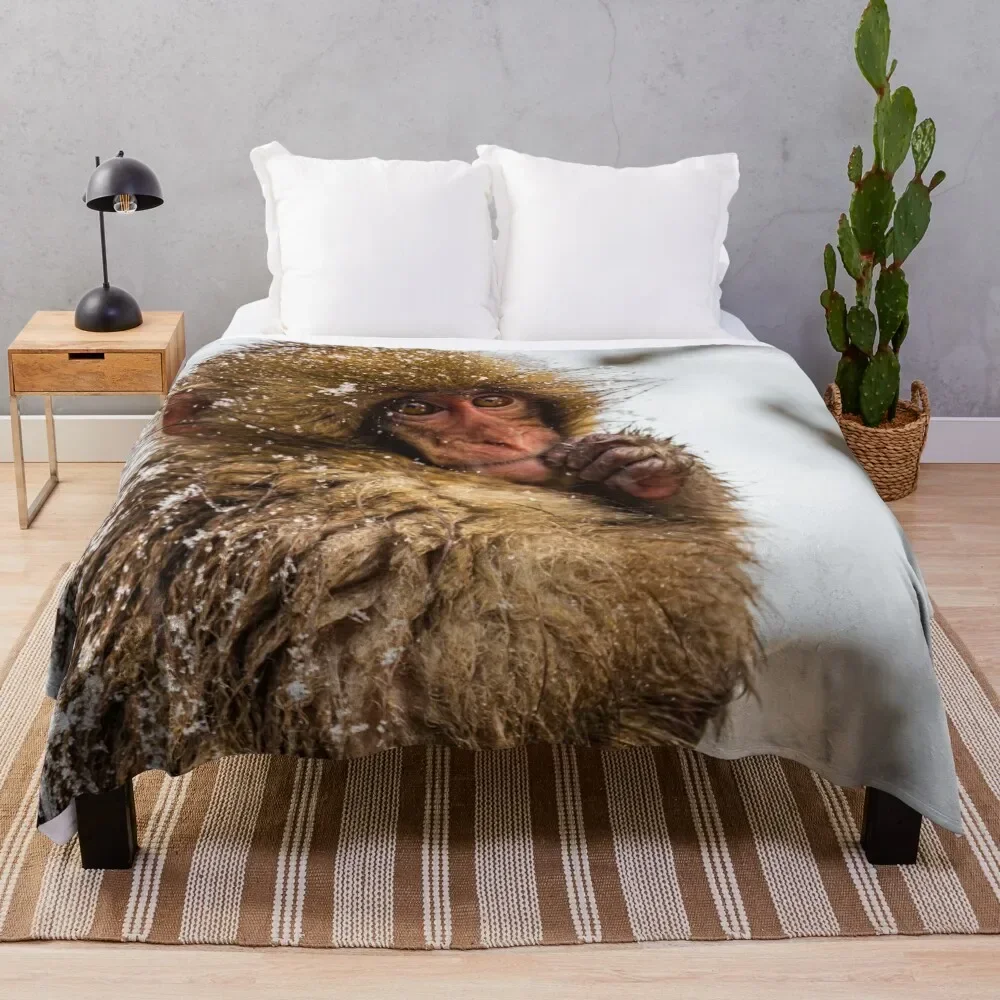 

Snow monkey Throw Blanket for sofa Giant Sofa Blankets