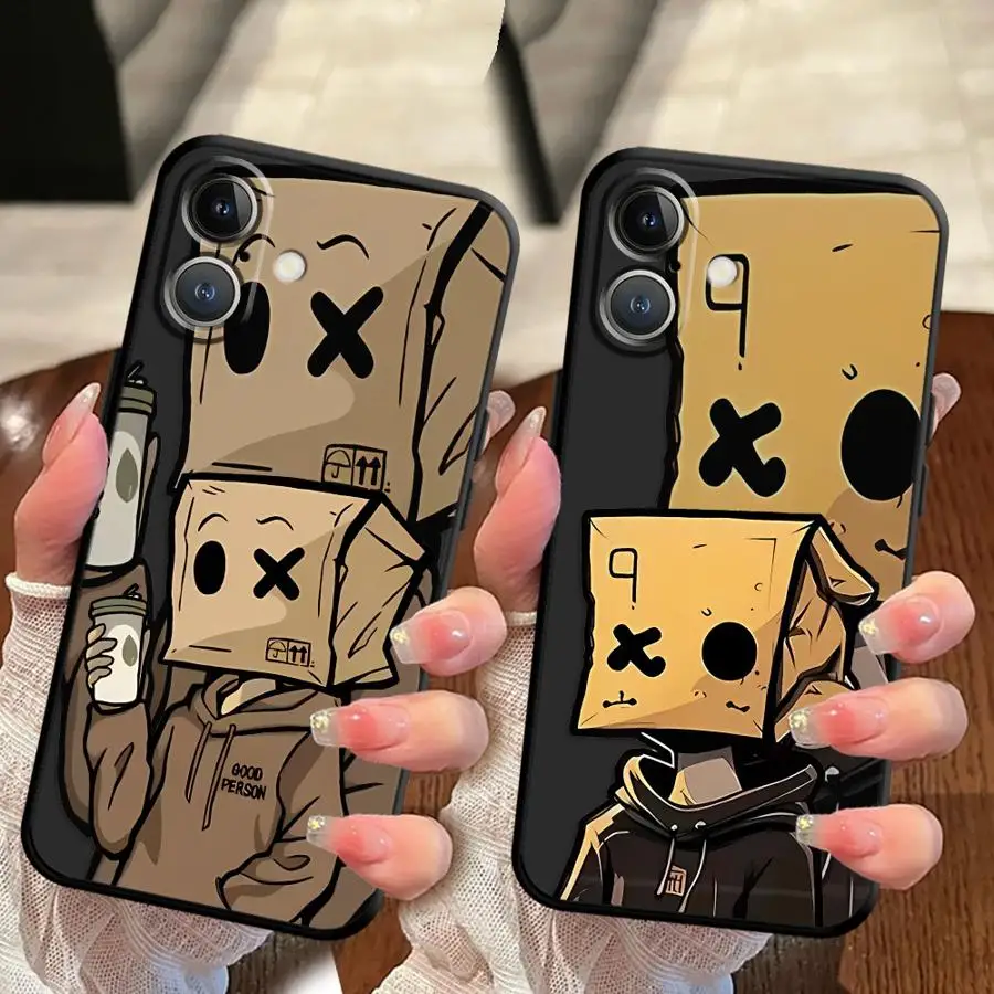 حافظة لهاتف آيفون 17Air SE 7 8 17 16 Pro Max 14 13 Mini 11 15 Plus X XS XR 12 نمط رجل ورق كرتوني