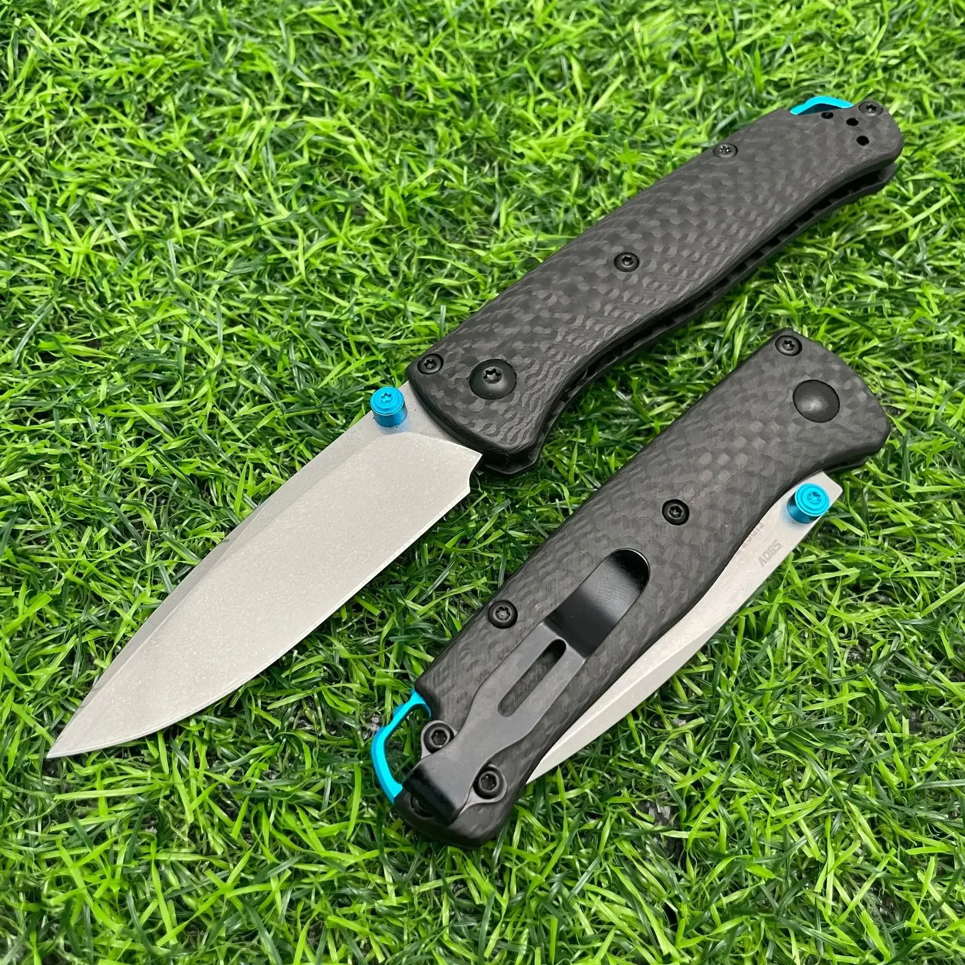 الغابة التخييم الصيد قطع BM533-3 جيب سكين للفرد S35V شفرة فولاذية ألياف الكربون مقبض اليومية التنزه الرحلات أداة