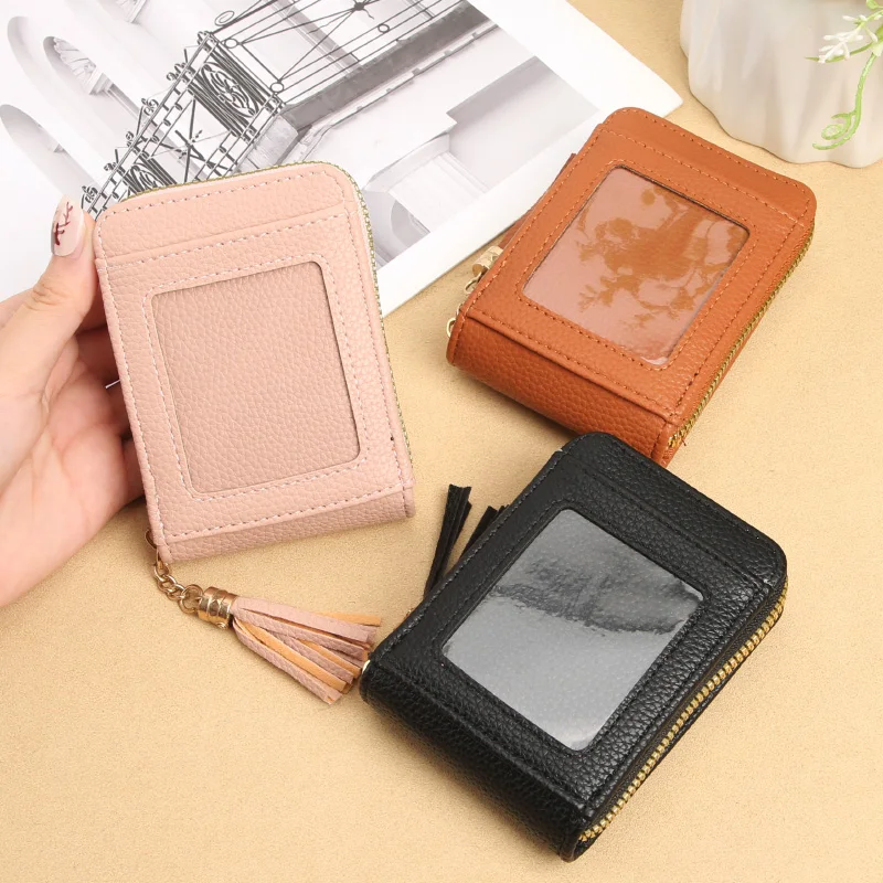 Foreign trade explosive card bag female exquisite rfid leather multi-functional male organ card bag bank card cover