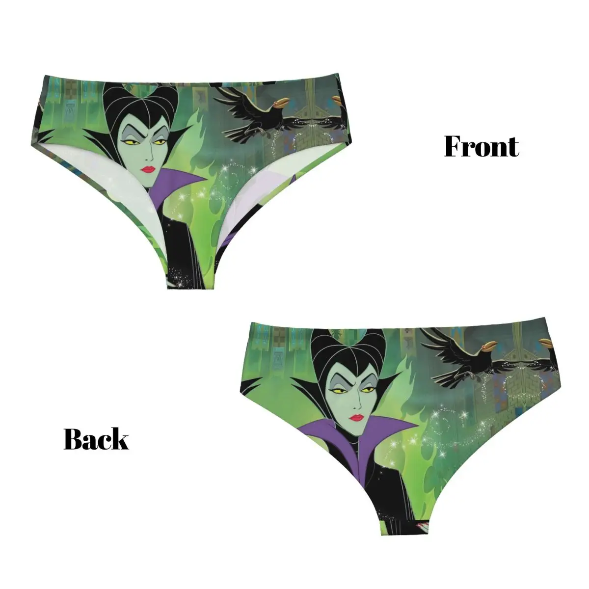 Custom คนร้าย Evil Queen Maleficent Ursula ชุดชั้นในสตรี Breathable ยืดกางเกงมังงะ