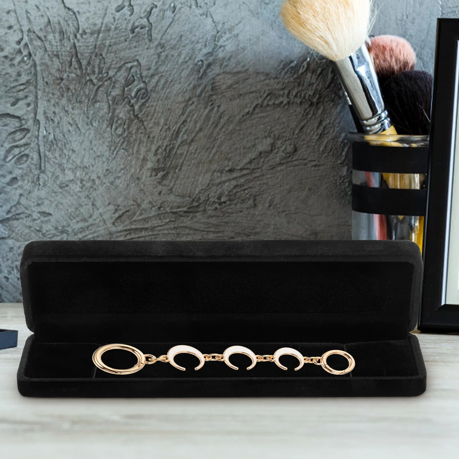 

2Pcs Long Necklace Jewelry Case Black Storage Box Bracelet Organizer Perfect Gift for Wedding Birthday Engagement