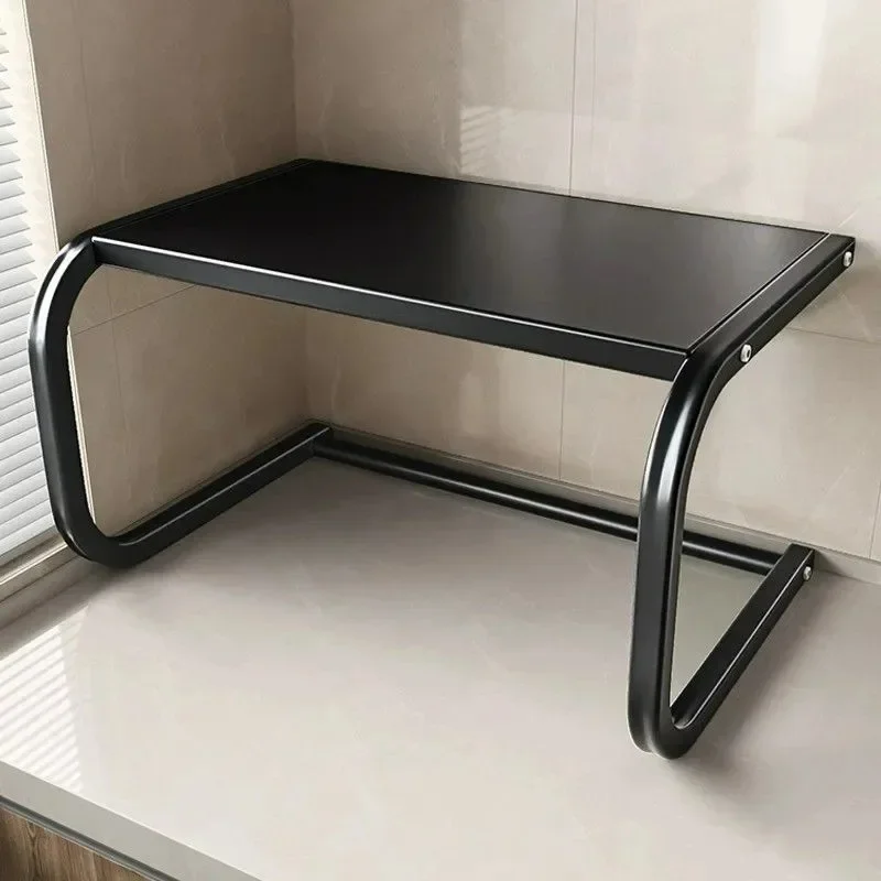

Double Layer Microwave Stand for Kitchen - Metal Countertop Oven Rack, Space-Saving Organizer for Rice Cooker, Toaster & Spices