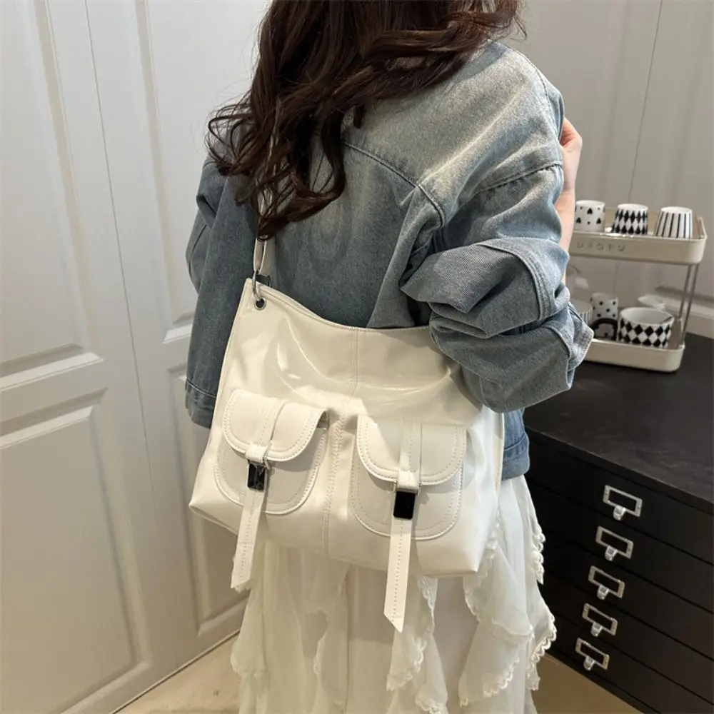 

Portable Fashionable Tote Bag Large Capacity Multi-Pouch Underarm Bag PU Vintage Shoulder Bag Travel