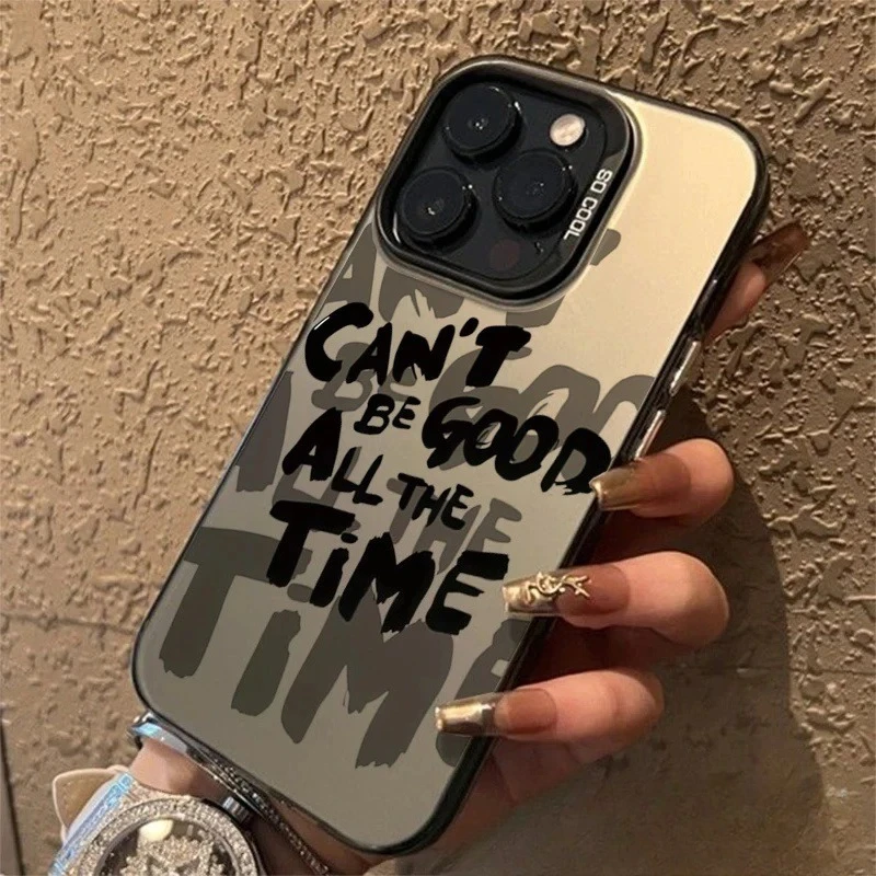 Nuevo inglés aplicable a iphone 15 Color plata iPhone14Pro Creative 13/11promax Frosted 16 funda protectora