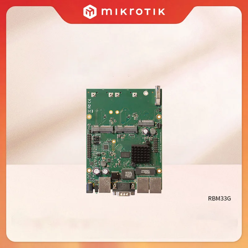 Mikrotik RBM33G dual core miniPCIE with 3G/4G module plugged into SIM card ROS routing motherboard