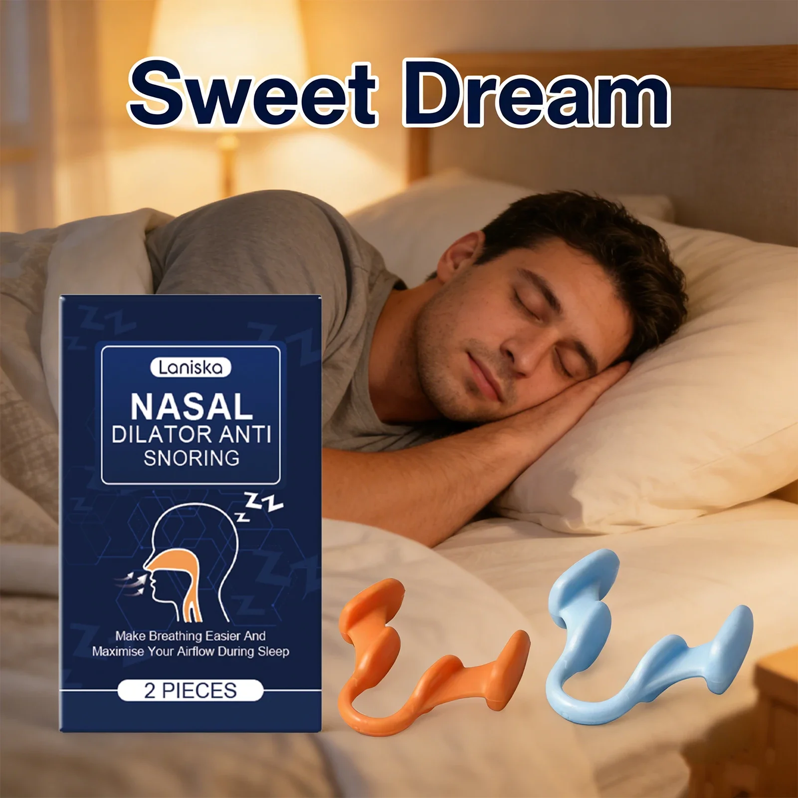 

Silicone Anti snoring Nose Clip Breath Aid Smooth Nasal Flow Reduce Snoring Comfortable Wear Portable Nose Tool for Night Sleep