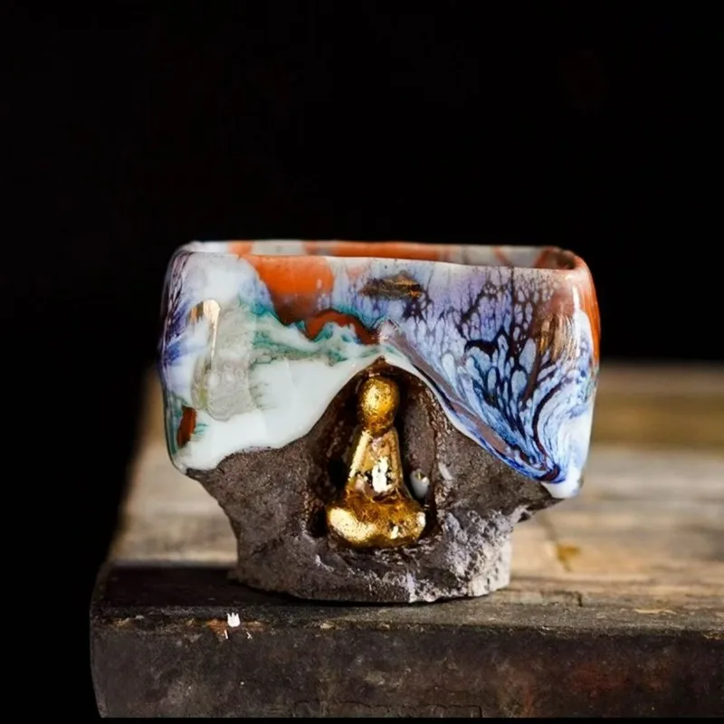 

Handmade Enlightenment TeaCup Master Drinking Set Home Use Gift for Friends Buddha Zen Meditation Ceremony Chinese Style Present