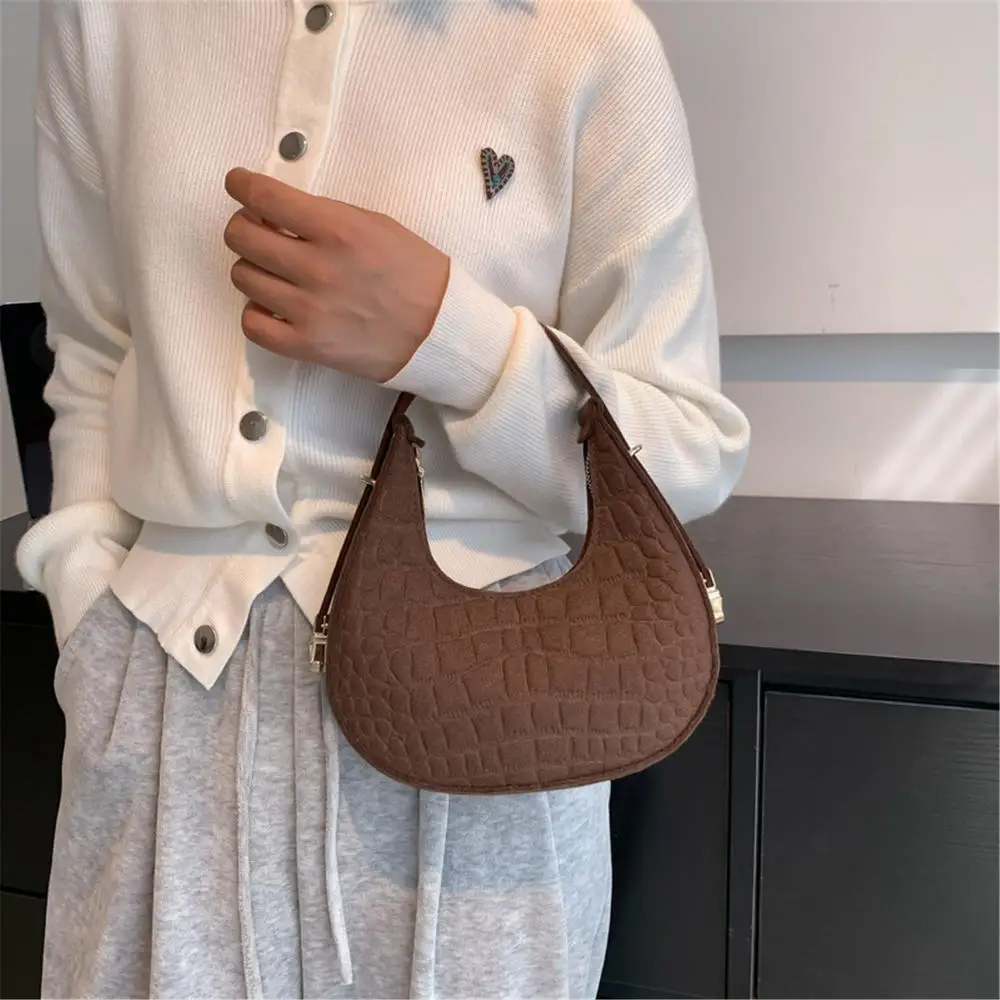 Fashion Alligator Pattern Shoulder Bags For Women Small Handle Underarm Bag Clutch Luxury Pu Leather Female Handbag Coin Purse