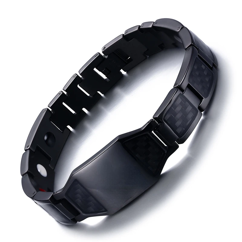 

High-Grade Trendy Men's Personality Metallic Titanium Steel Bracelets Simple Domineering Brother Magnet Radiation-Proof