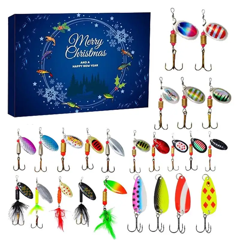 Fishing Tackles Christmas Advent Calendar 24 Days Christmas Countdown Calendar Fishing Tackle Set Funny Christmas Gifts