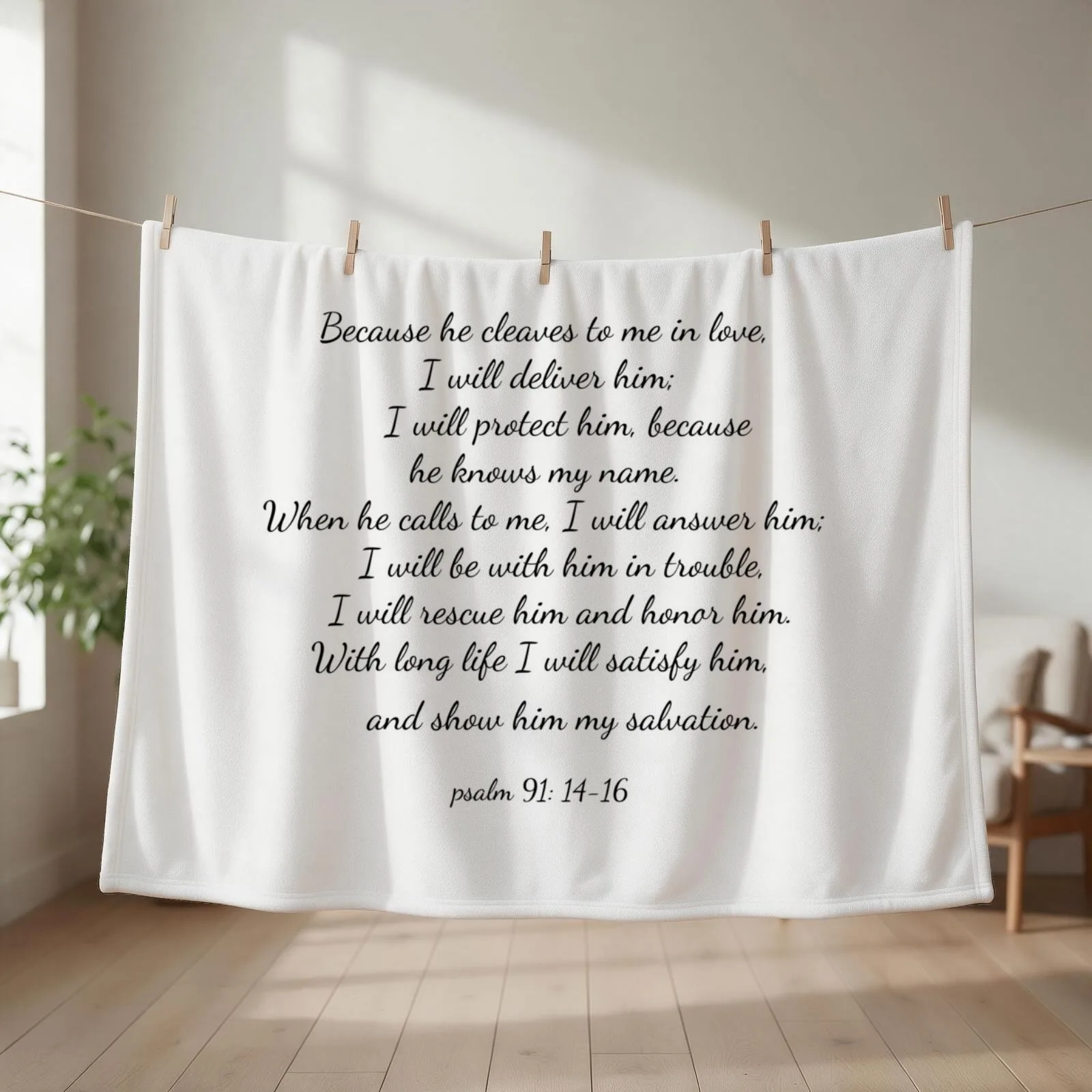Psalm 91:14-16 t Throw Blanket Bed linens Winter beds For Sofa Thin for babies Blankets