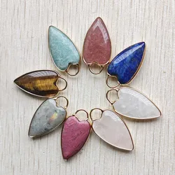 New Mix Natural stone Love heart lock charms pendants diy Jewelry accessories making Wholesale 8pcs/lot fast shipping